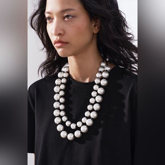 ZARA PACK OF 2 FAUX PEARL NECKLACES - Picture 1 of 6